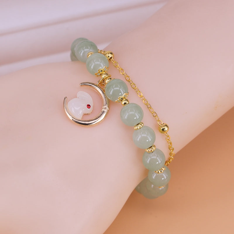 Pulseira de Jade - Folhas em Camada Dupla