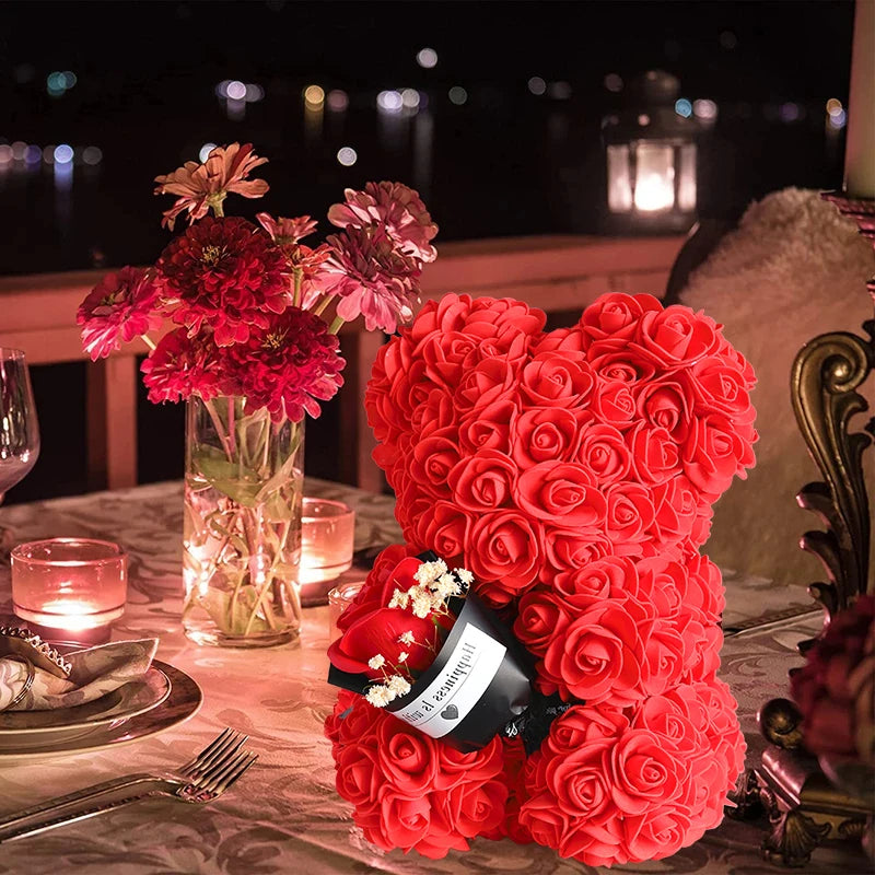 Urso  Enamorado de Flores Artificiais