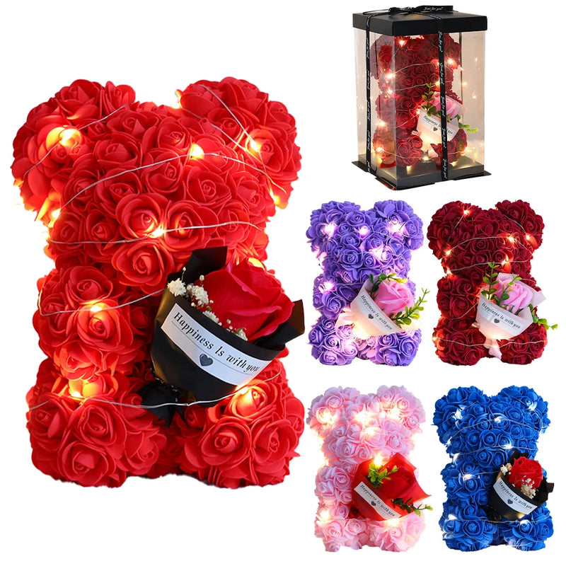 Urso  Enamorado de Flores Artificiais