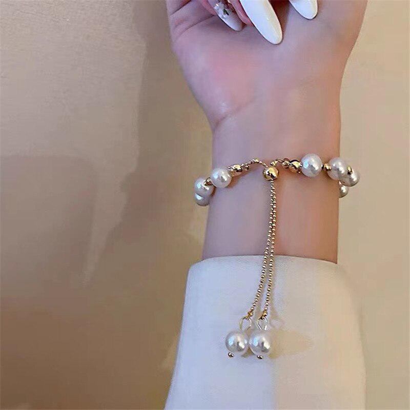 Pulseira Feminina de Luxo - Corrente com Pérolas