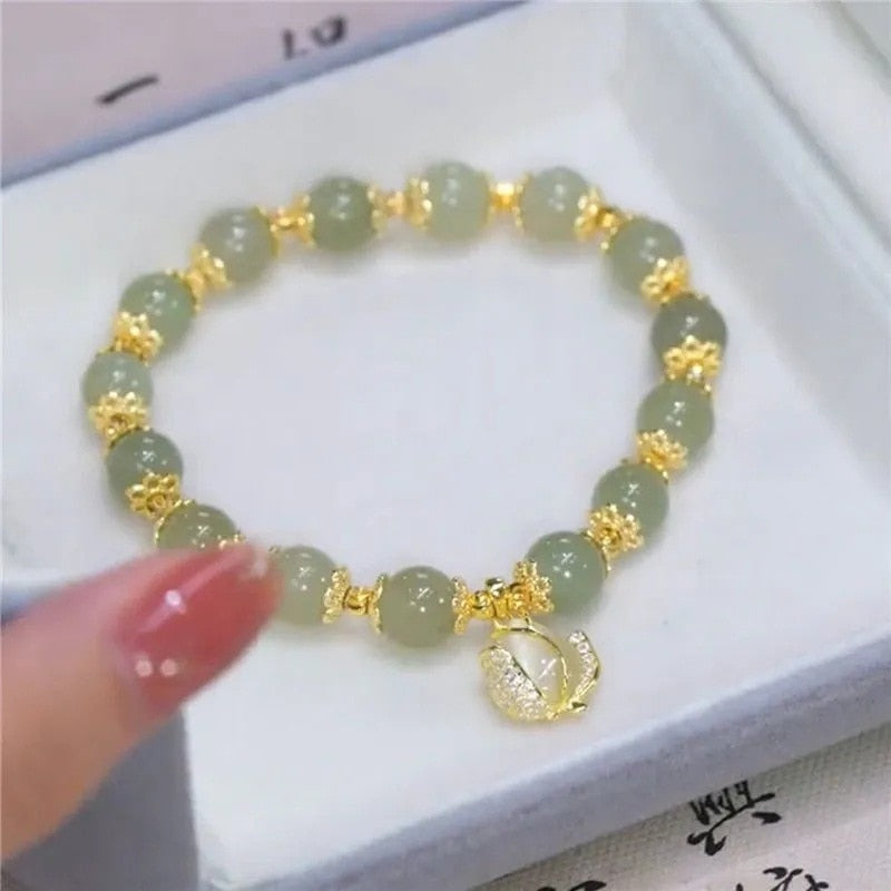 Pulseira de Jade - Folhas em Camada Dupla