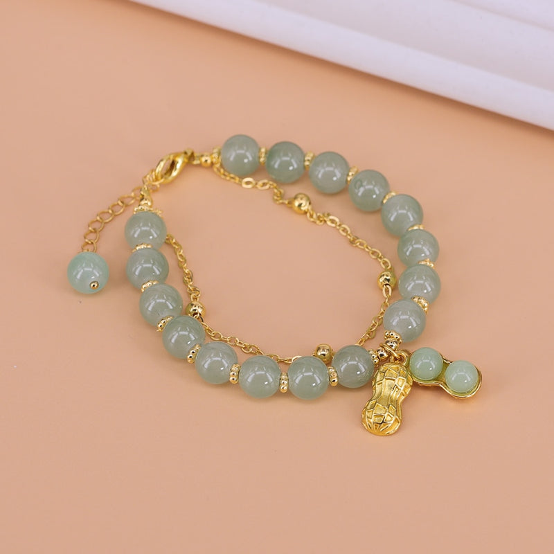 Pulseira de Jade - Folhas em Camada Dupla