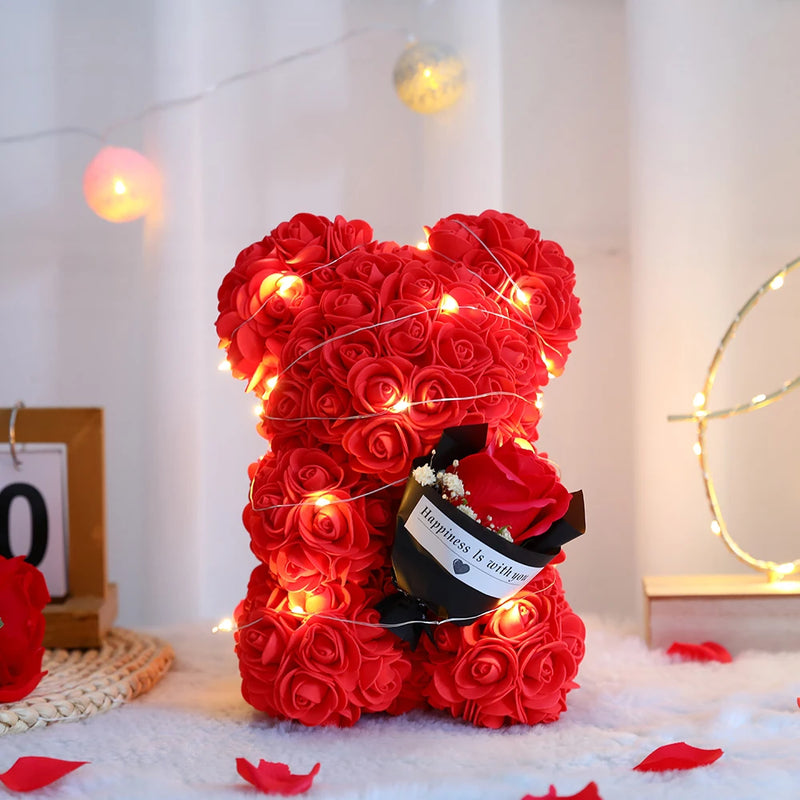 Urso  Enamorado de Flores Artificiais