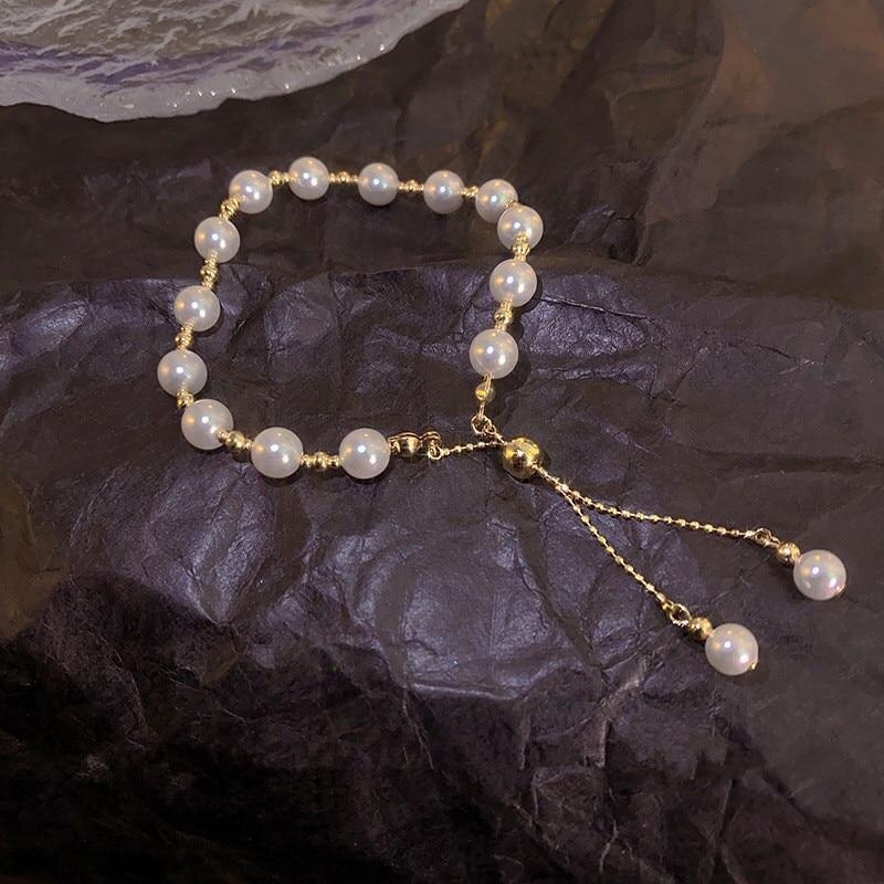 Pulseira Feminina de Luxo - Corrente com Pérolas