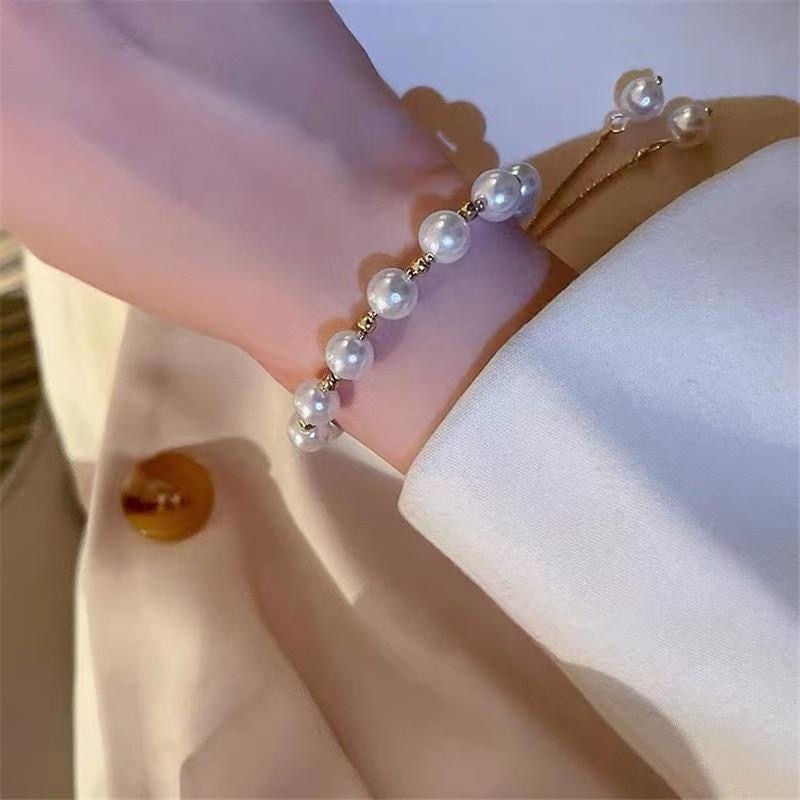 Pulseira Feminina de Luxo - Corrente com Pérolas