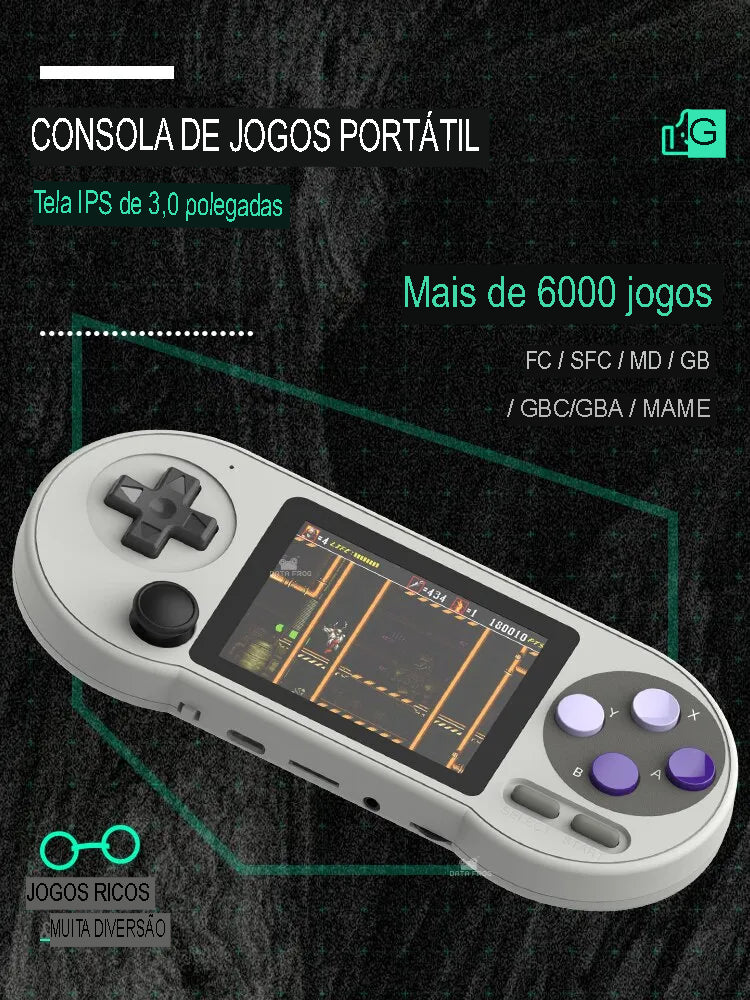 Console de Jogos Portátil Retro - 6000 Jogos para Crianças